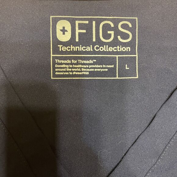 Figs Women’s Large Navy Casma Three Pocket Scrub Top Healthcare Workwear Nurse - Picture 4 of 7